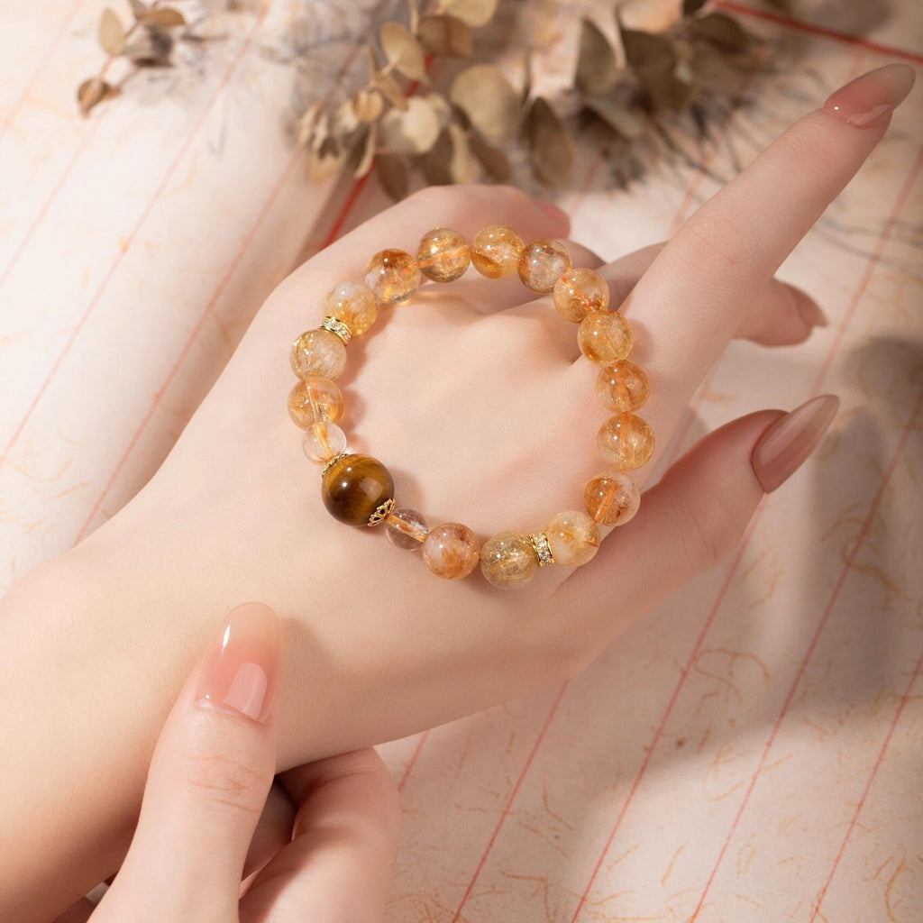 Natural Tiger Eye Citrine Bracelet
