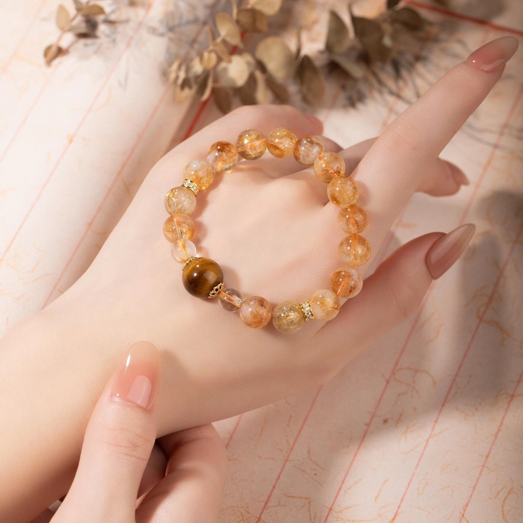 Natural Tiger Eye Citrine Bracelet