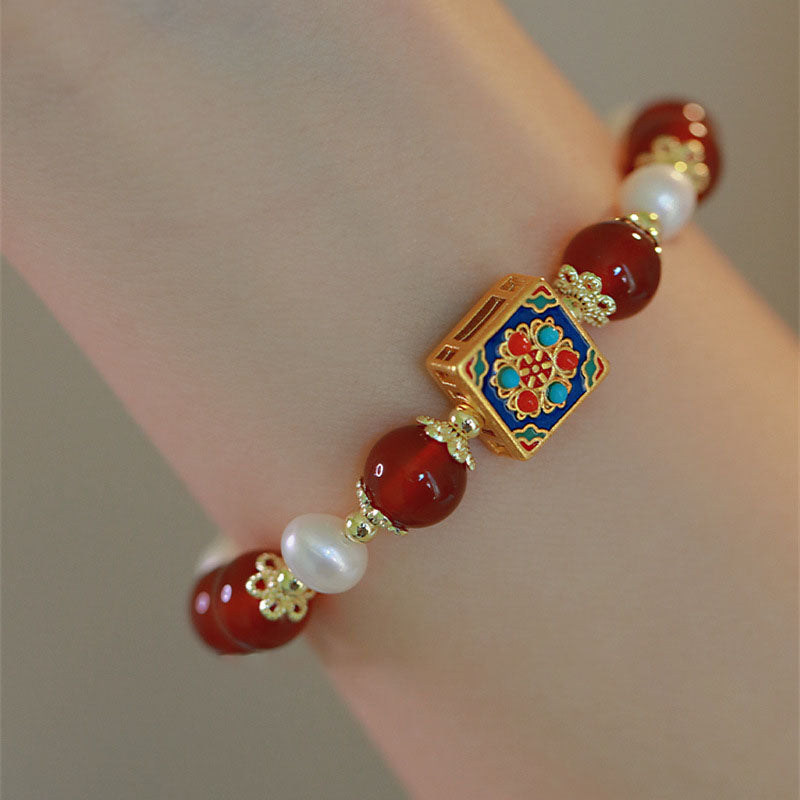 Love and Hope?Natural Red Agate Bracelet