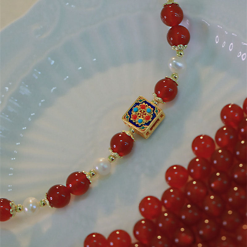 Love and Hope?Natural Red Agate Bracelet