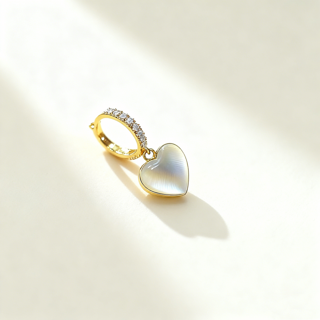 Heart-Shaped Cat's Eye Earrings