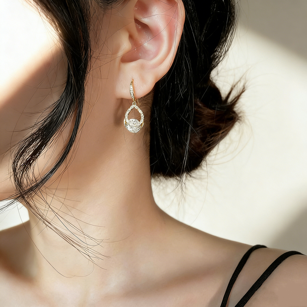 Shimmering Double-Layer Earrings