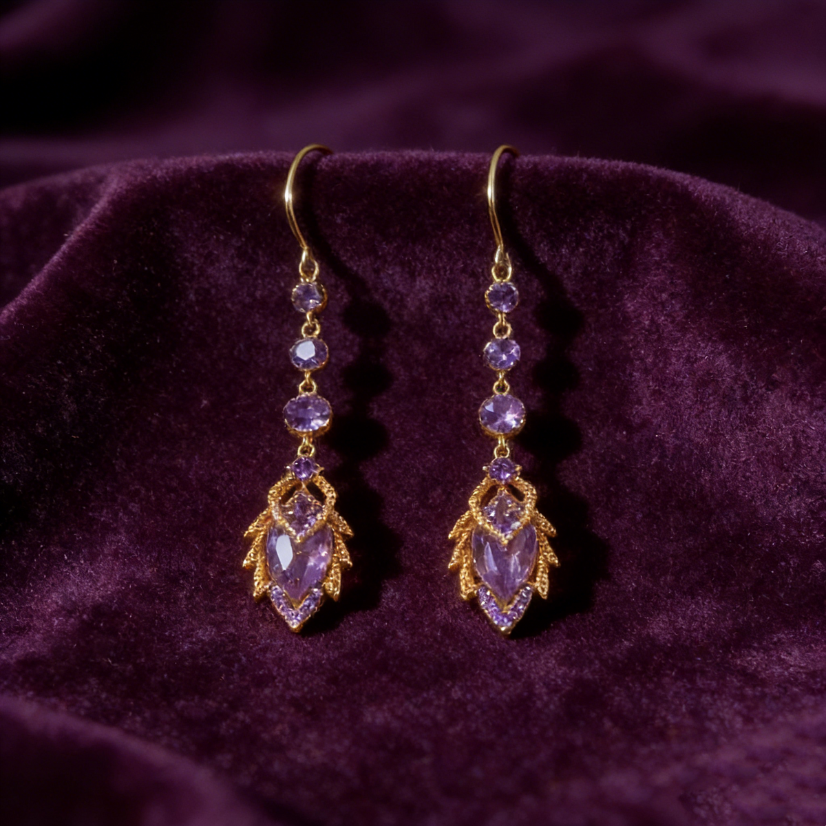 Elegant Leaf Tassel Drop Earrings