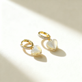 Heart-Shaped Cat's Eye Earrings