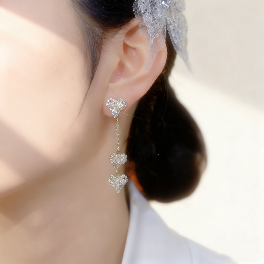 Heart Tassel Earrings