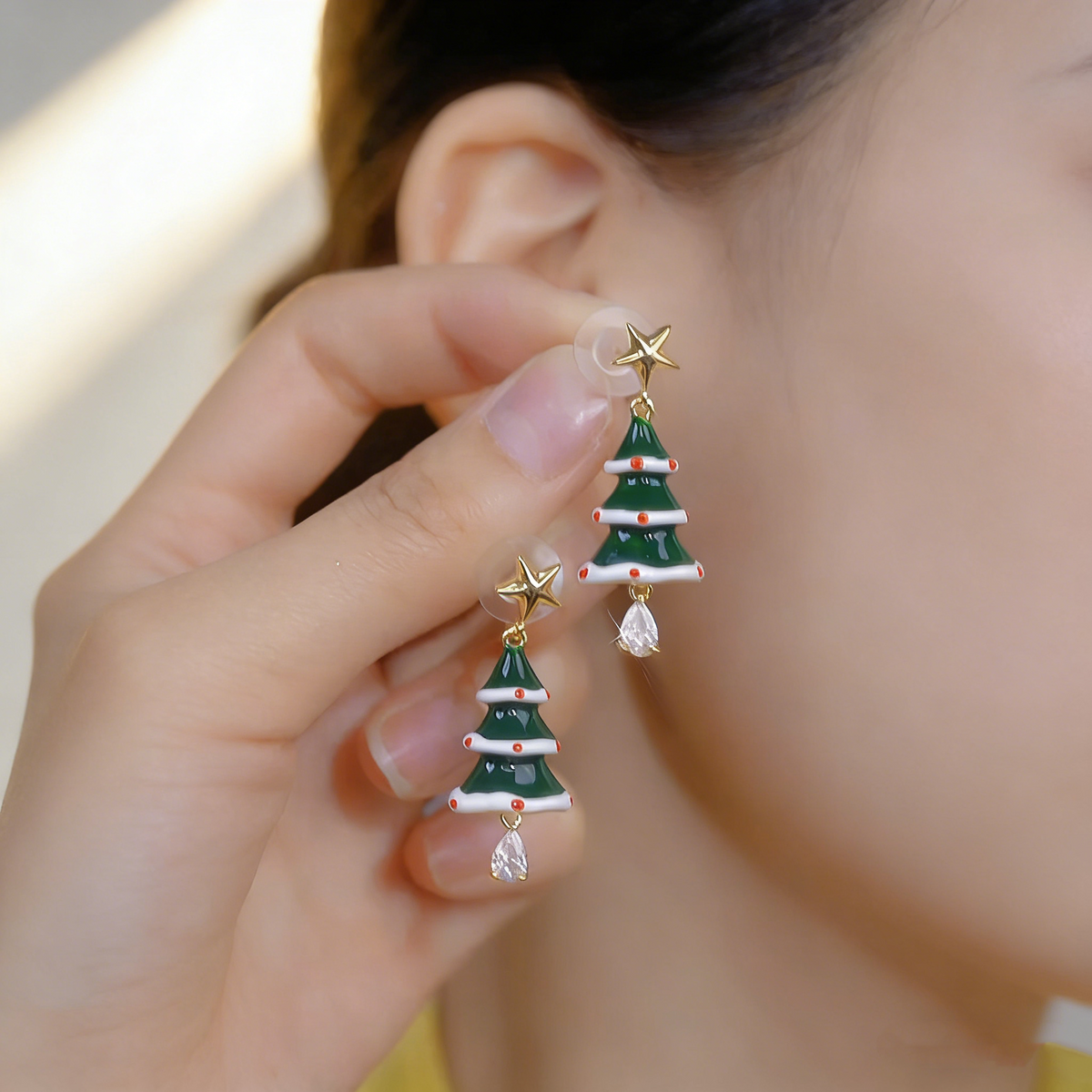 Christmas Tree Star Earrings