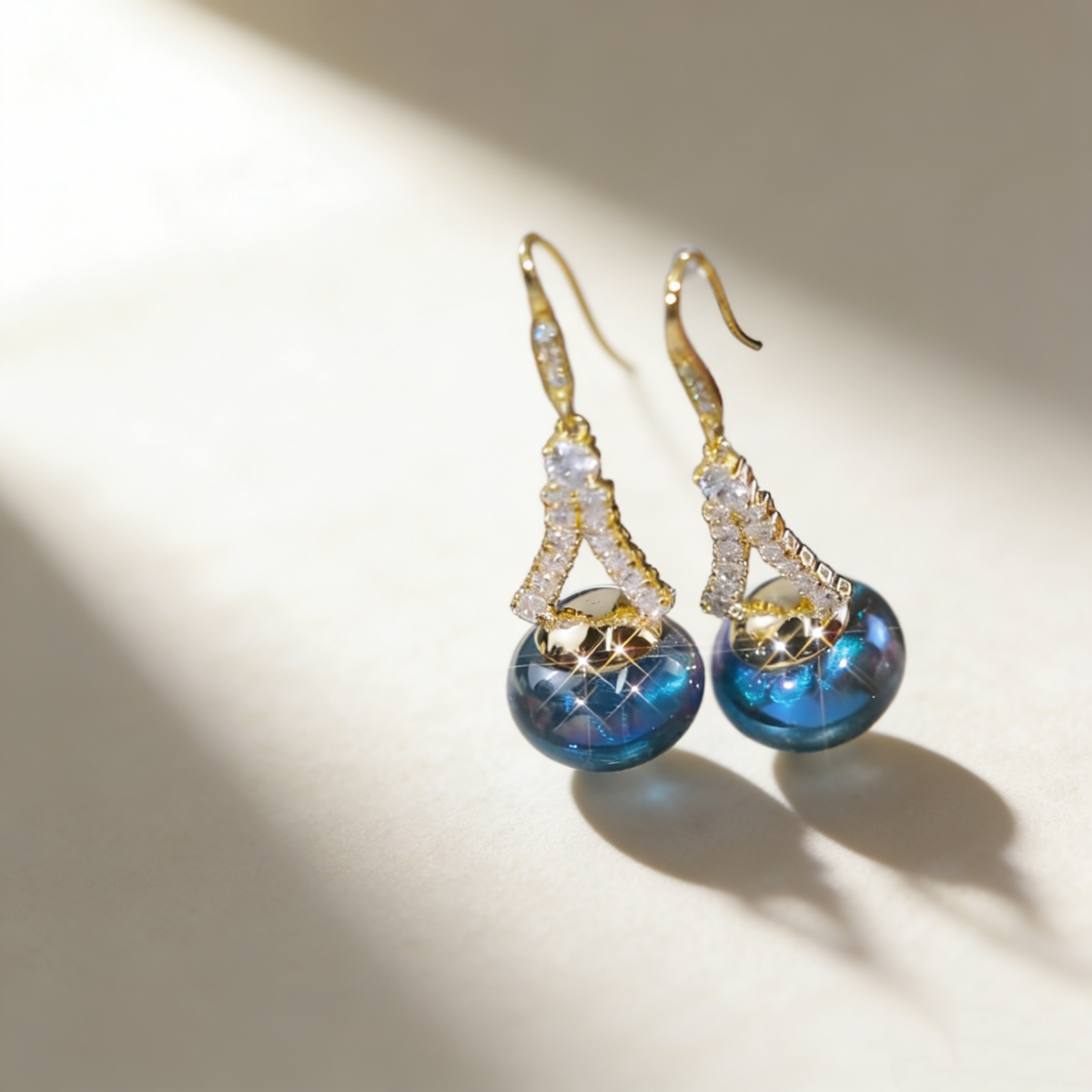 Iridescent Flat Pearl Earrings