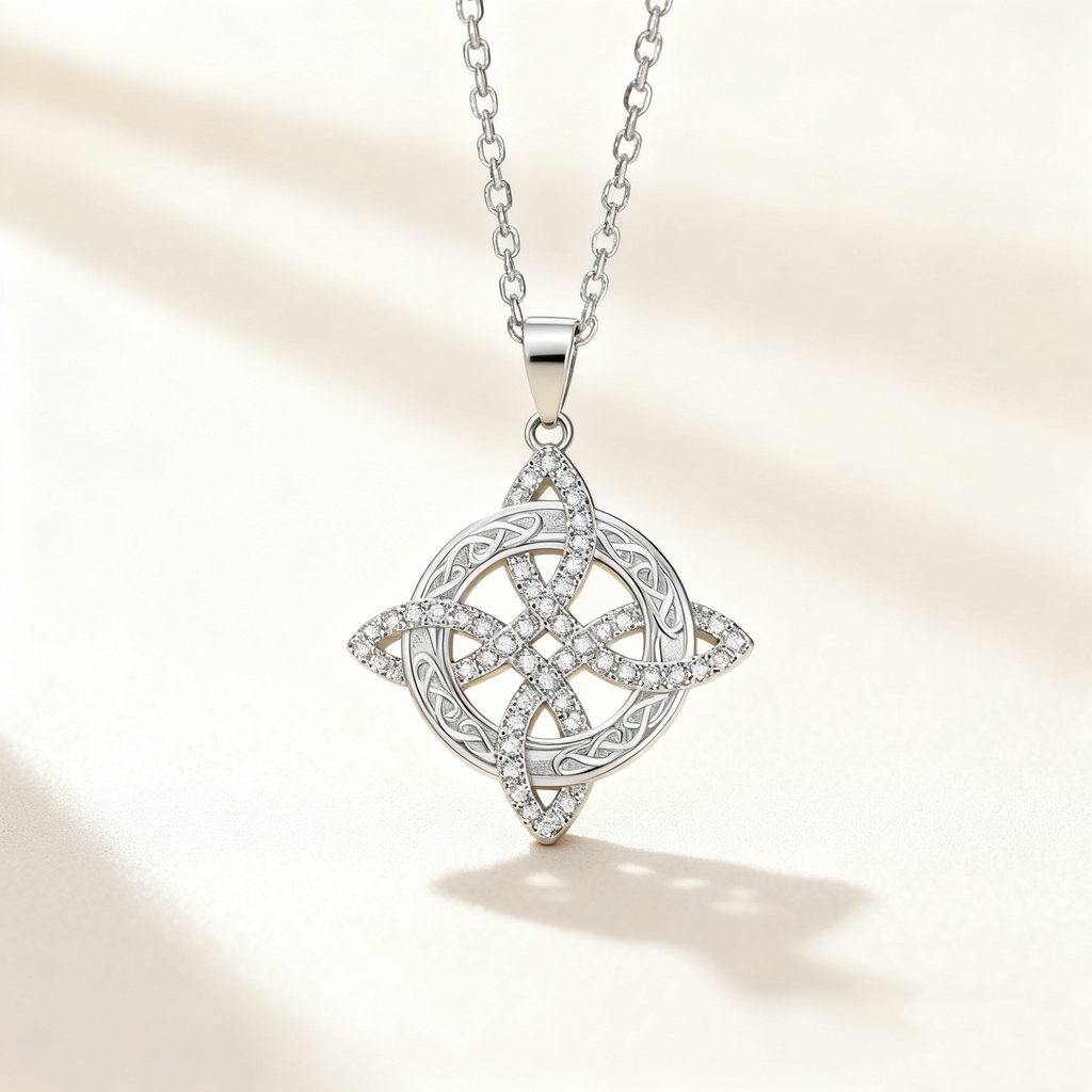 Celtic Knot Diamond Pendant Necklace