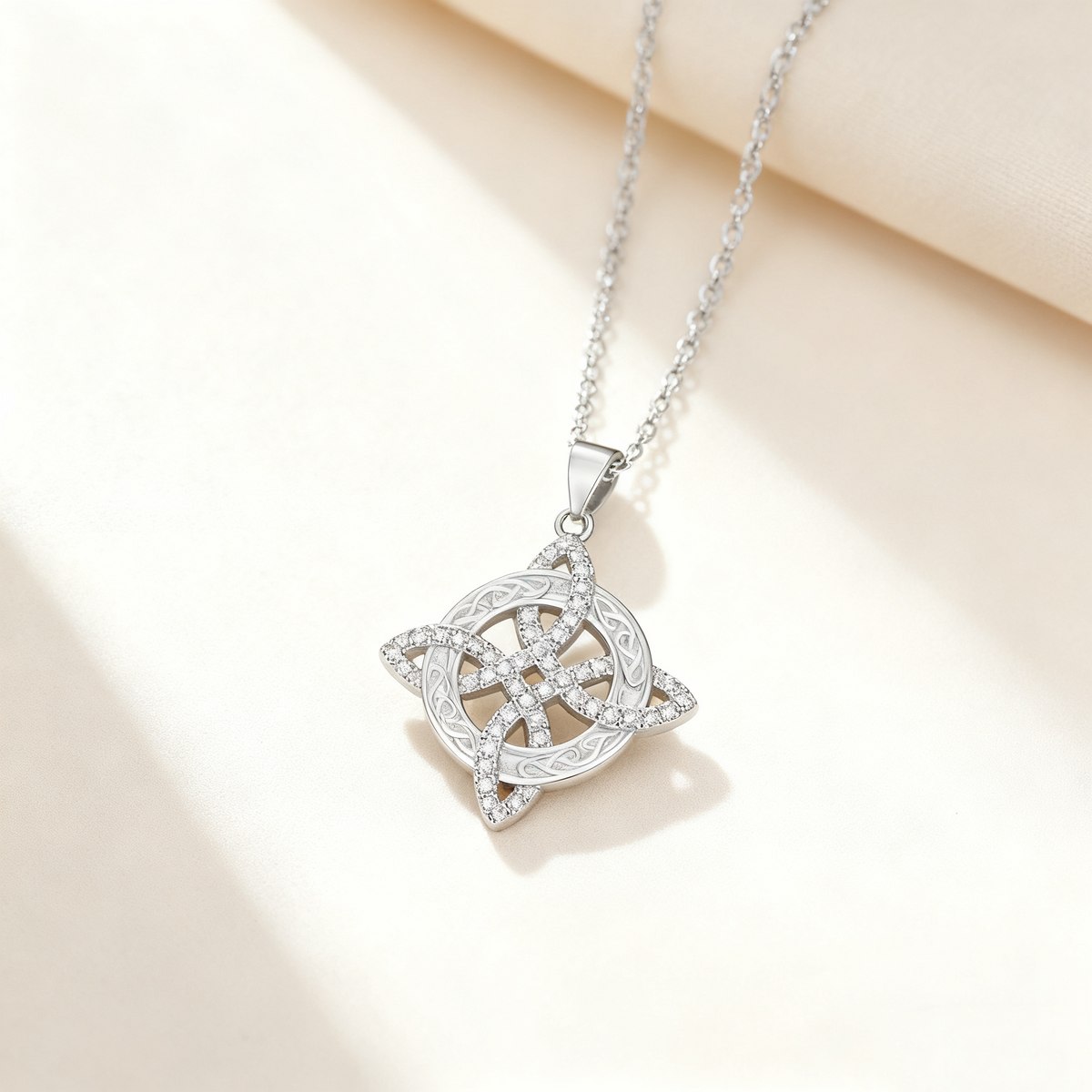 Celtic Knot Diamond Pendant Necklace