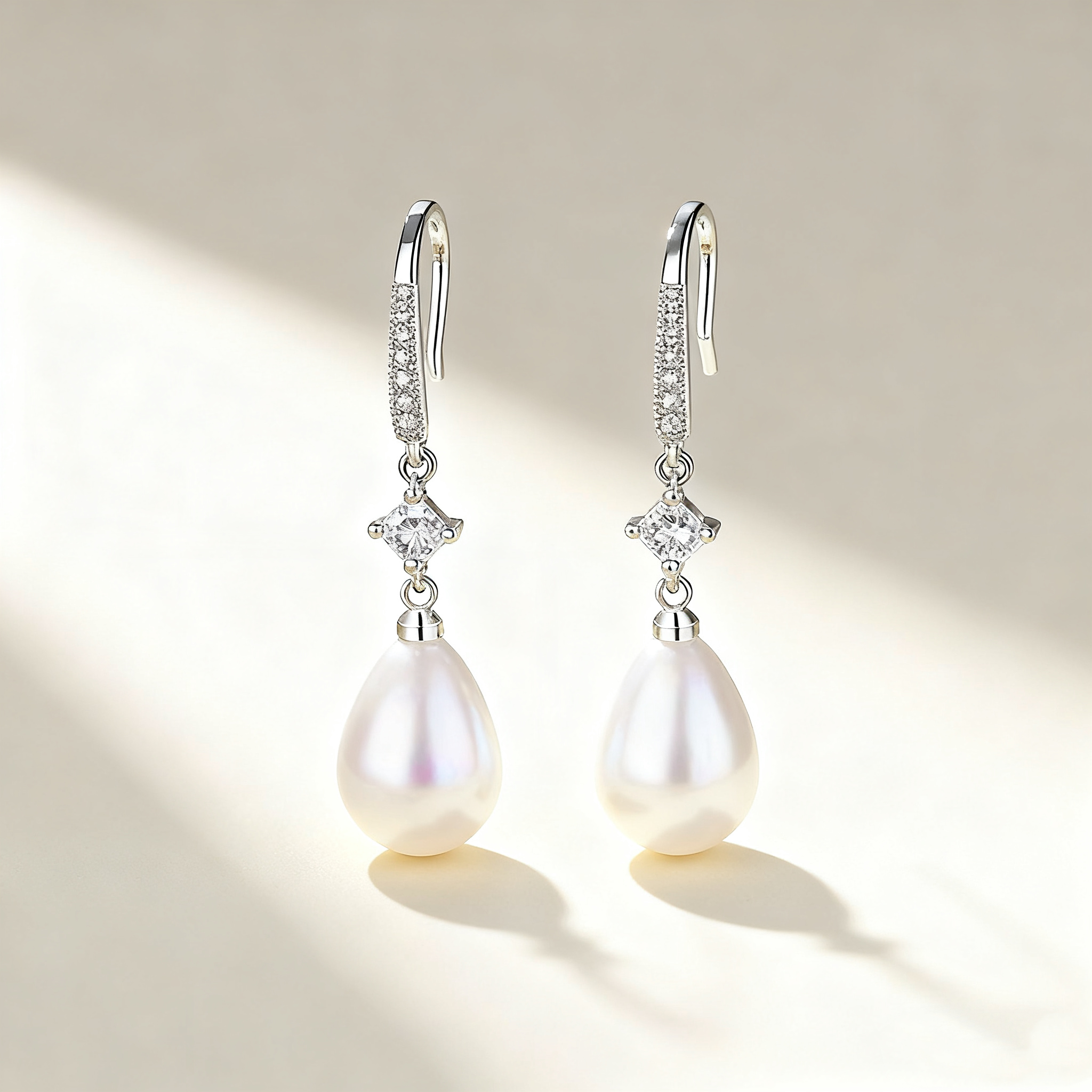 Pavé Pearl Earrings