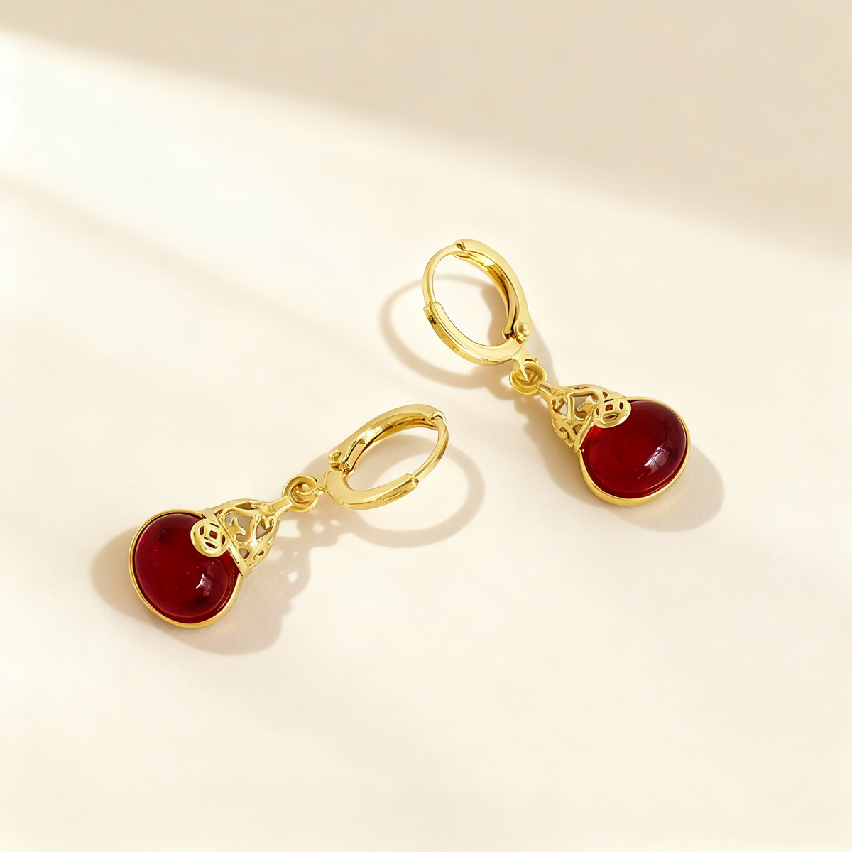 Ruby Gourd Earrings