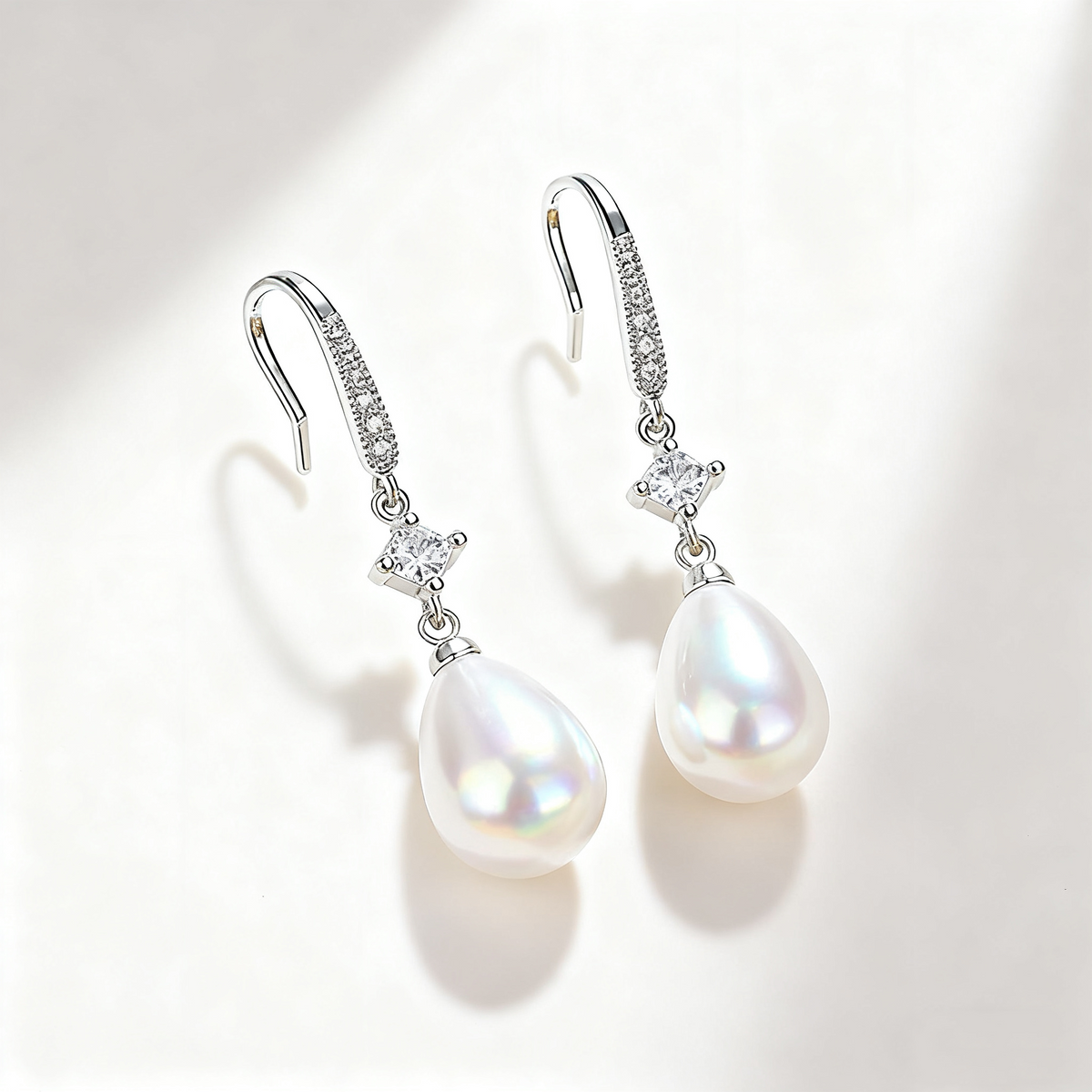 Pavé Pearl Earrings