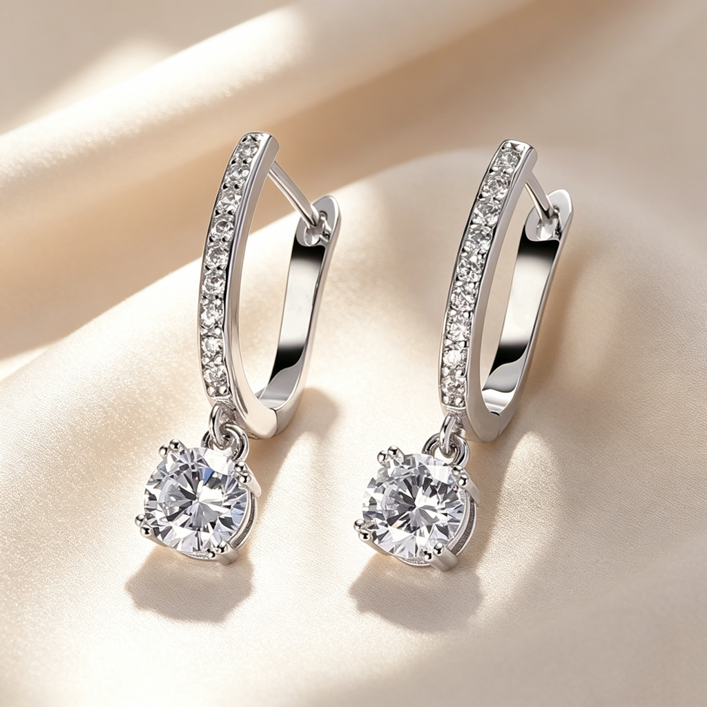 Aurora Solitaire Moissanite earrings