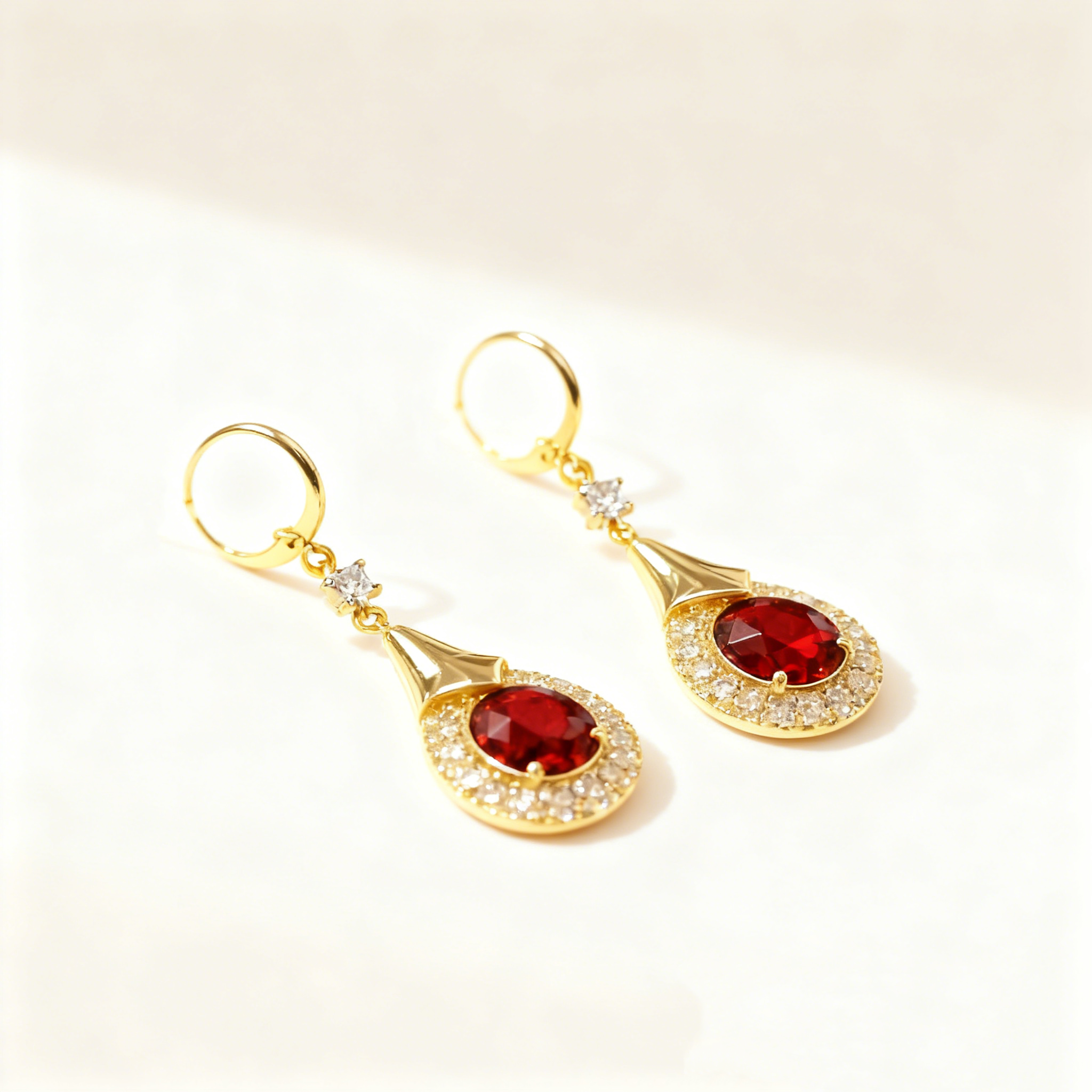 Teardrop Ruby Earrings
