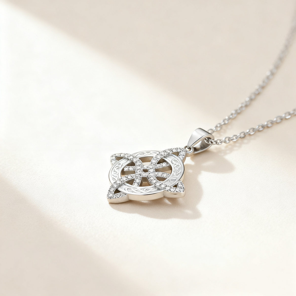 Celtic Knot Diamond Pendant Necklace