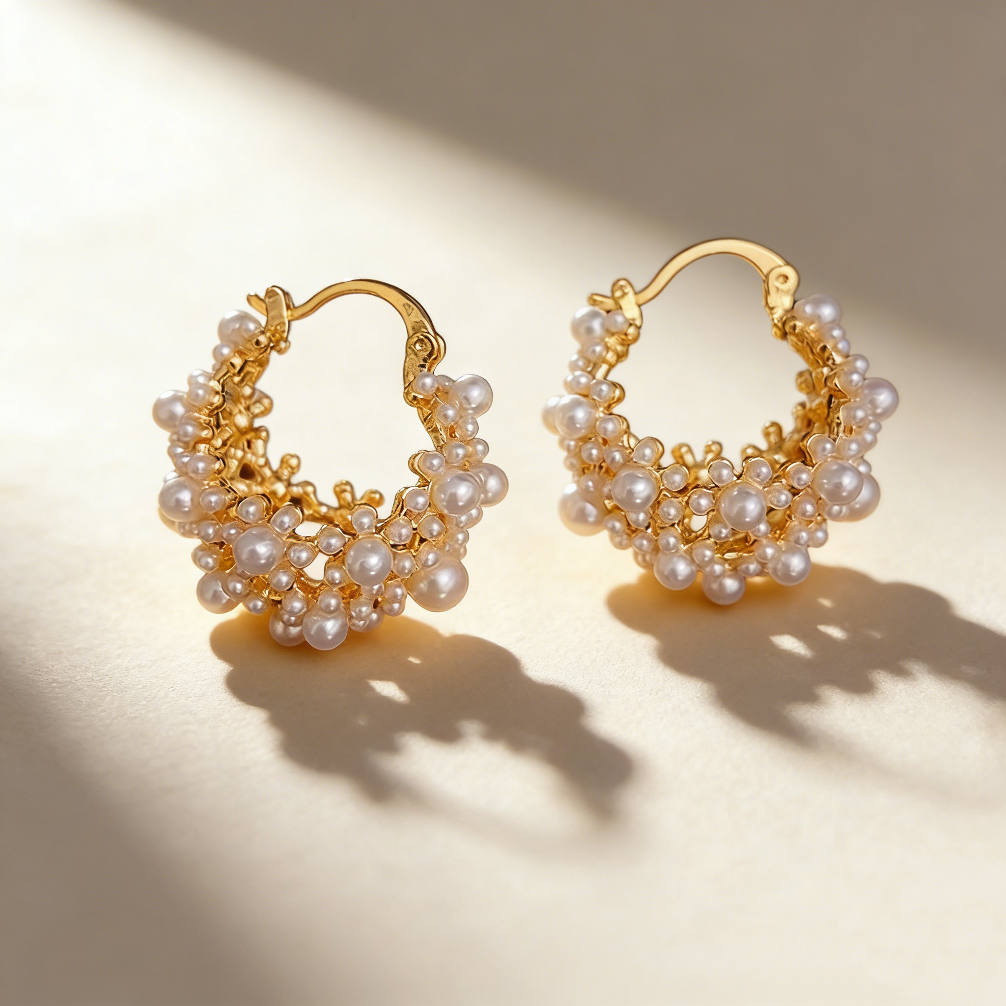Hollow Basket Pearl Earrings