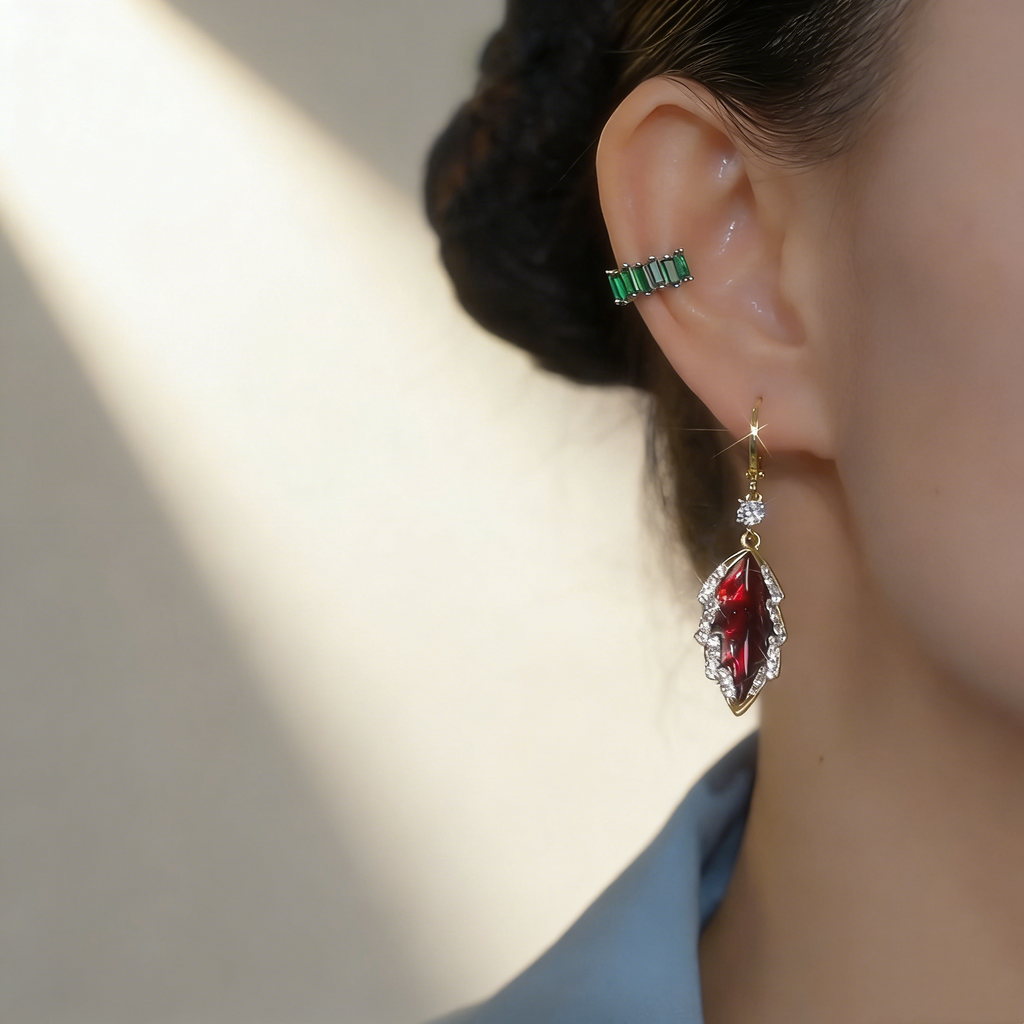 Red Leaf Earrings
