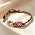 Natural Crystal Woven Flower Bracelet