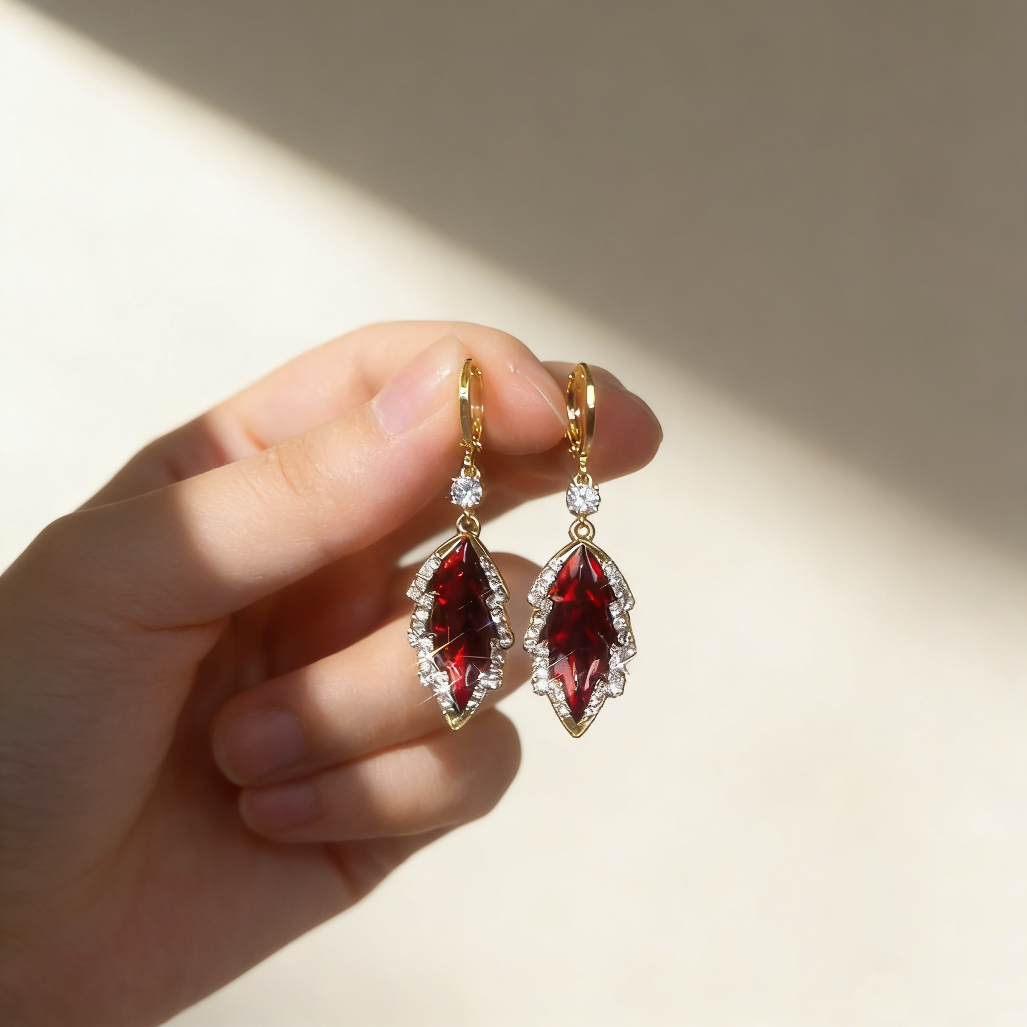Red Leaf Earrings