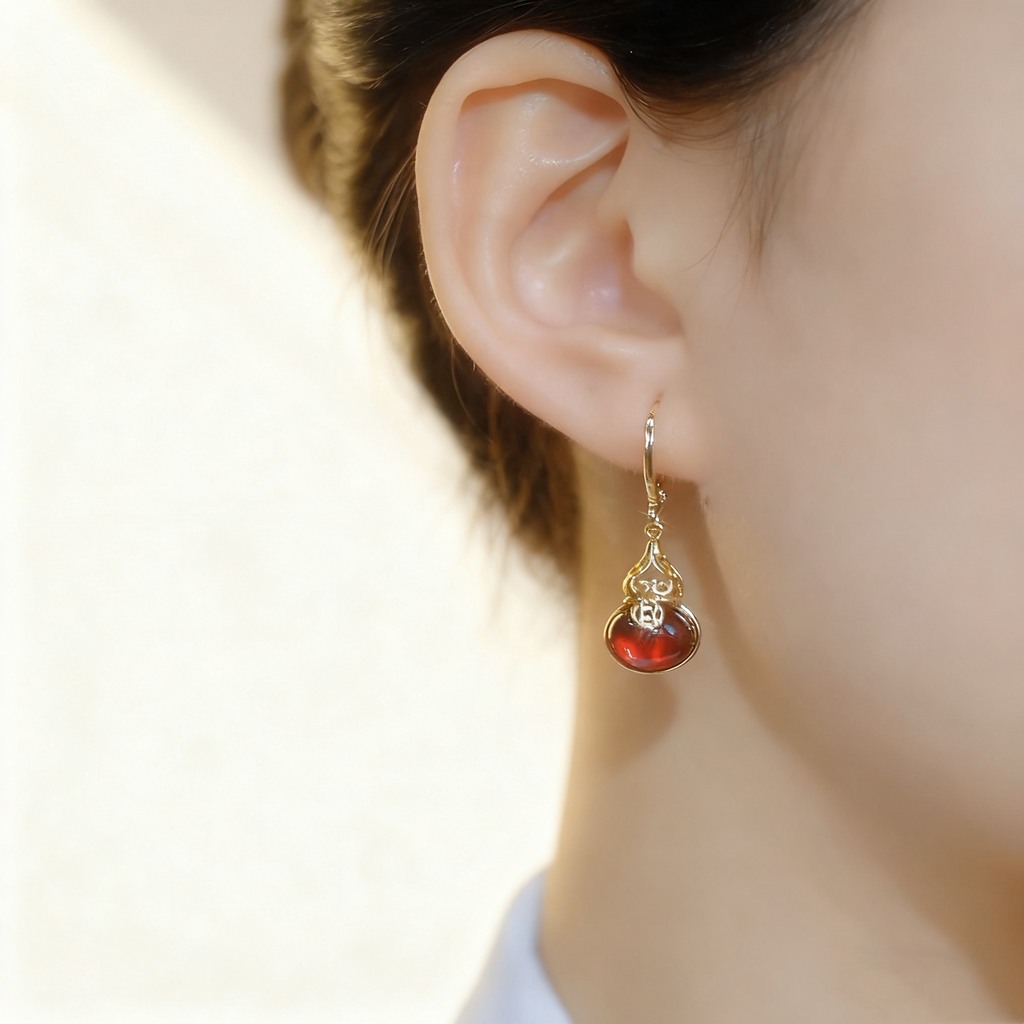 Ruby Gourd Earrings
