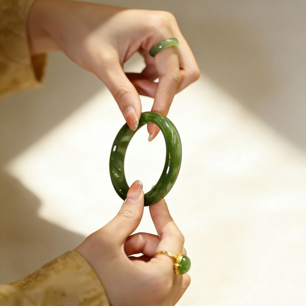 Natural Russian Jade Bangle