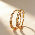 Vintage Diamond Hoop Earrings