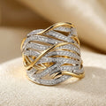 Silver and Gold Woven Band Ring