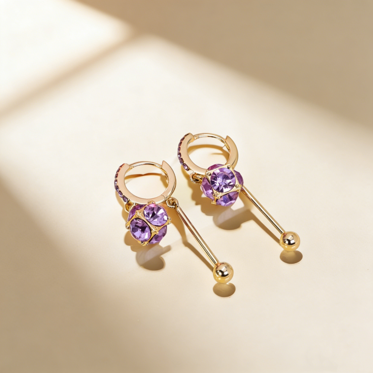 Natural Amethyst Tassel Drop Earrings