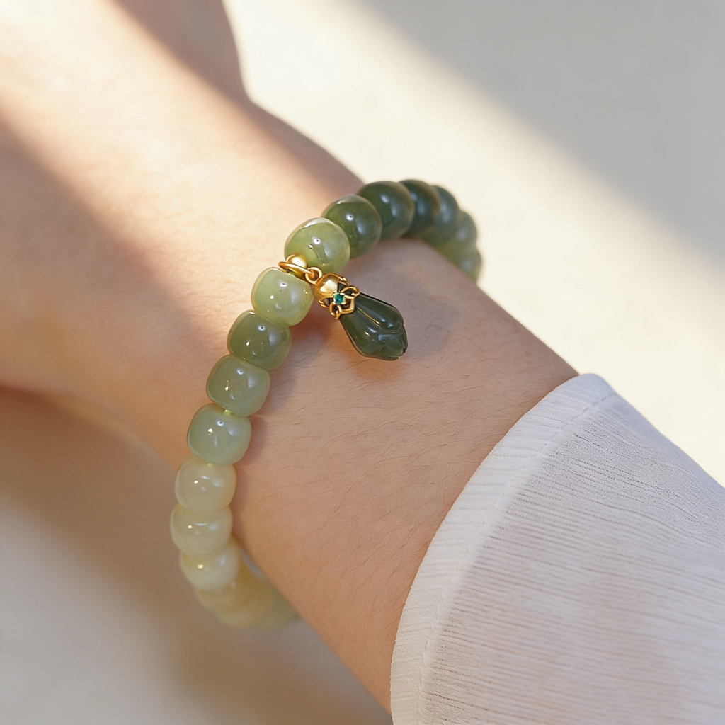 Gradient Jade Magnolia Bracelet