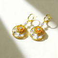 Golden Flower Diamond Earrings