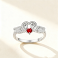Little Foot Red Crystal Wing Ring
