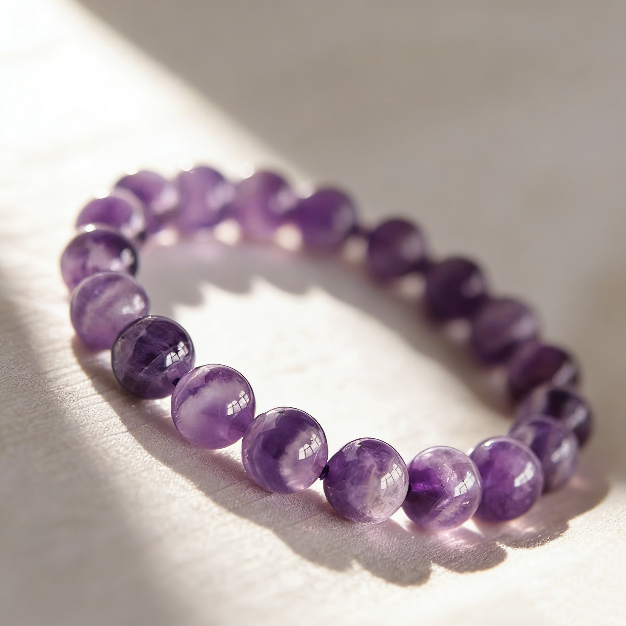 Natural Amethyst Beaded Bracelet