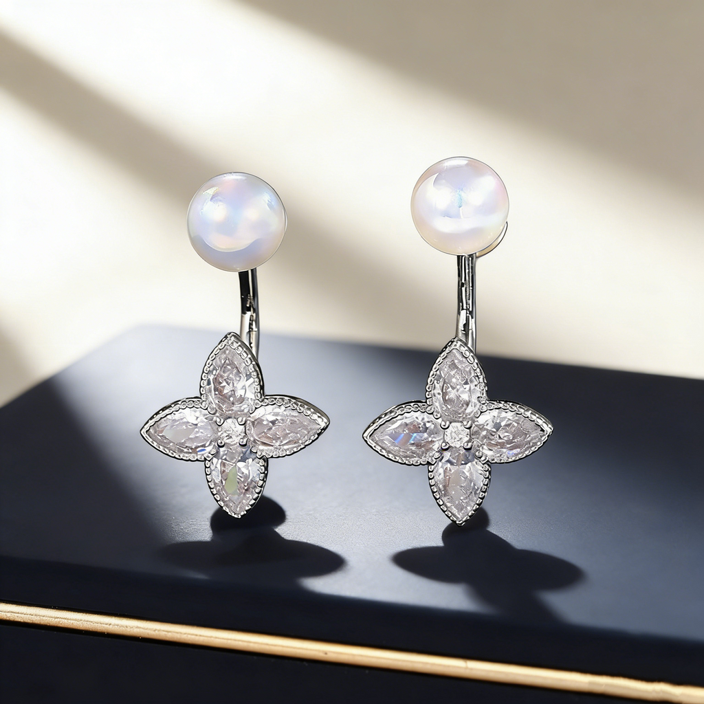 Lucky Flower Pearl Earrings