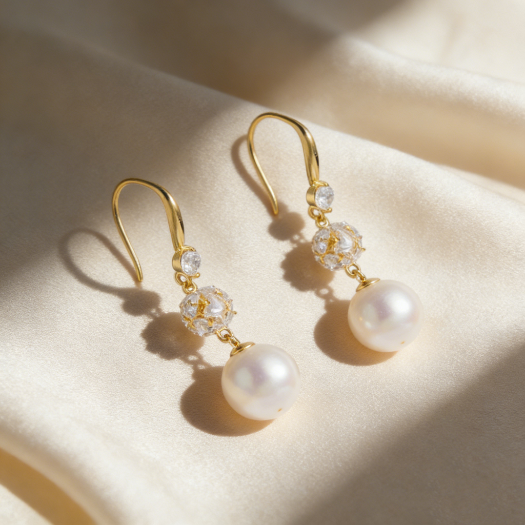 Natural Pearl Drop Hook Earrings