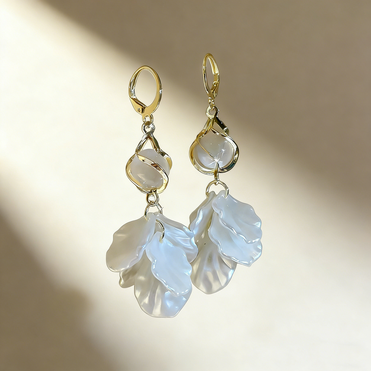 Pearl Petal Tassel Earrings