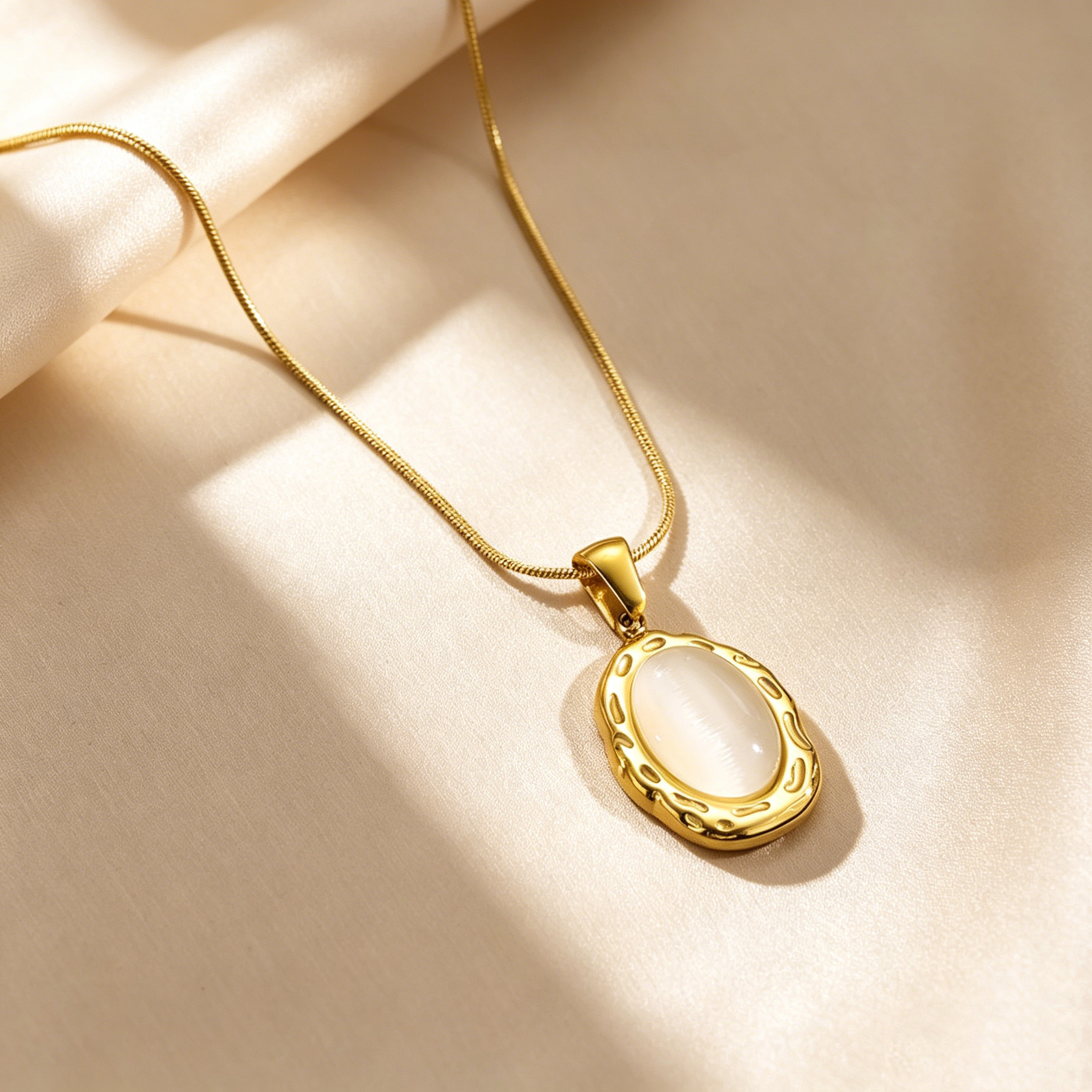 Vintage White Cat’s Eye Necklace