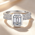 Timeless Emerald Bezel Ring Set