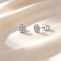 Moissanite Cluster Flower Stud Earrings