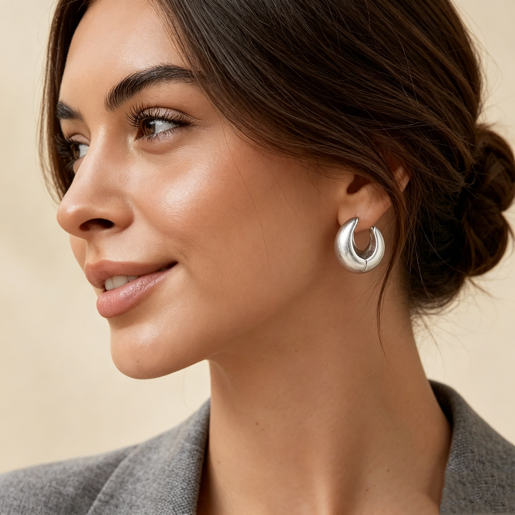 Matte Wide Hoop Earrings
