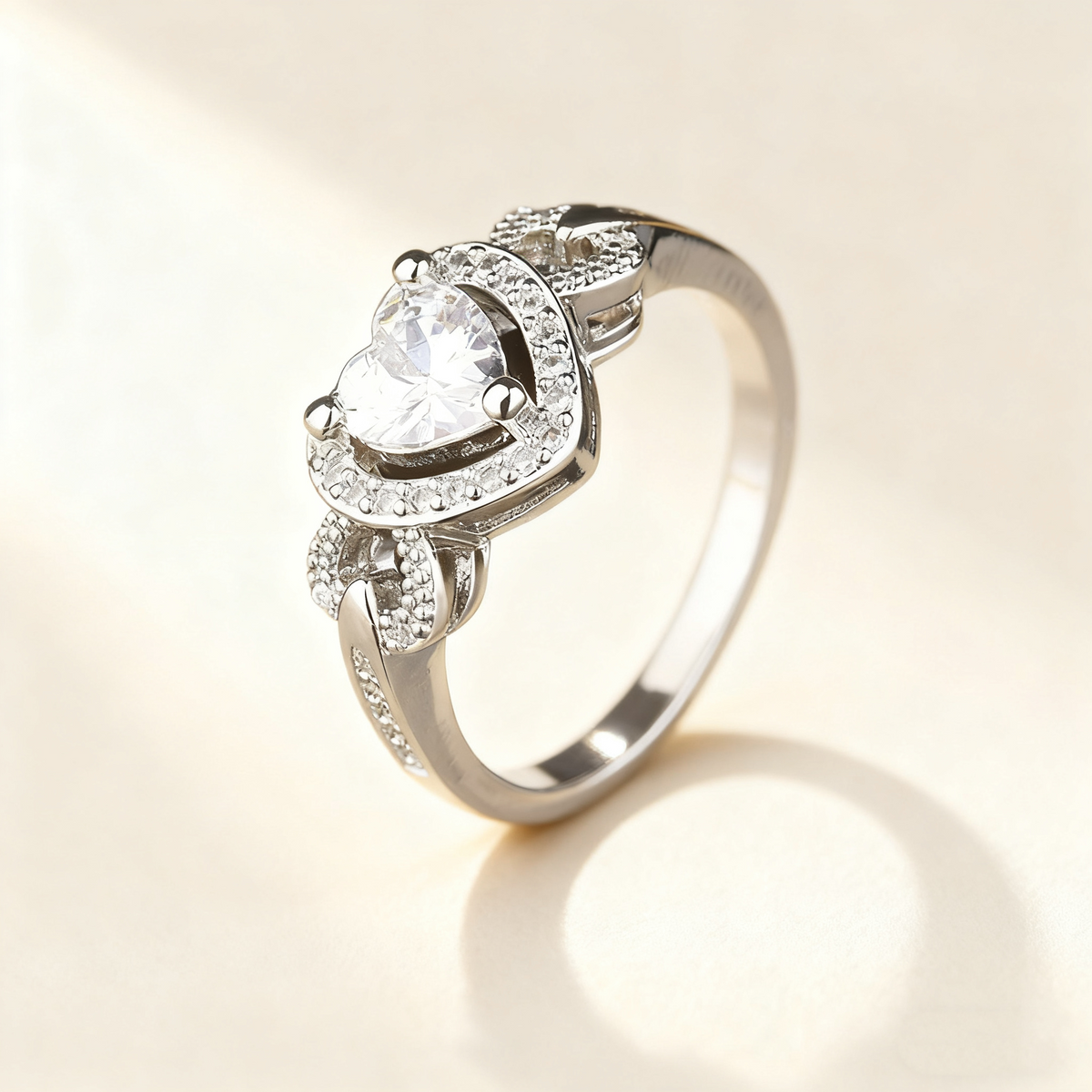 Heart-Cut Crystal Pavé Ring