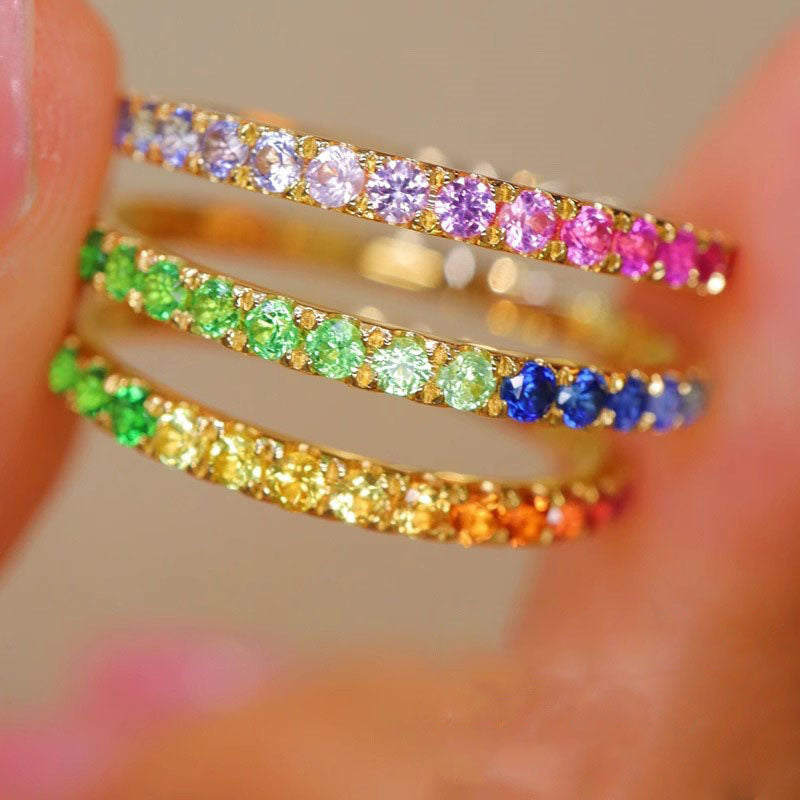 Candy color rainbow ring