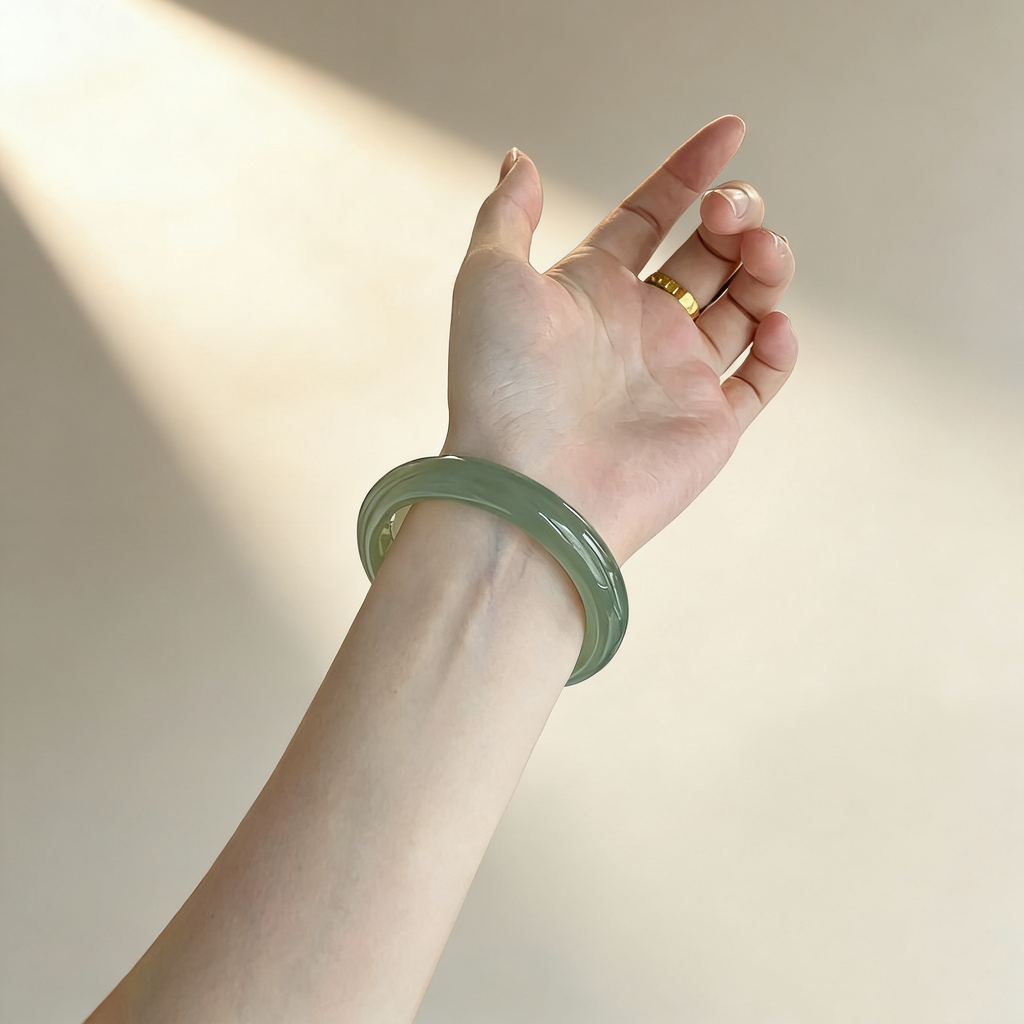 Lake-Green Jade Bangle