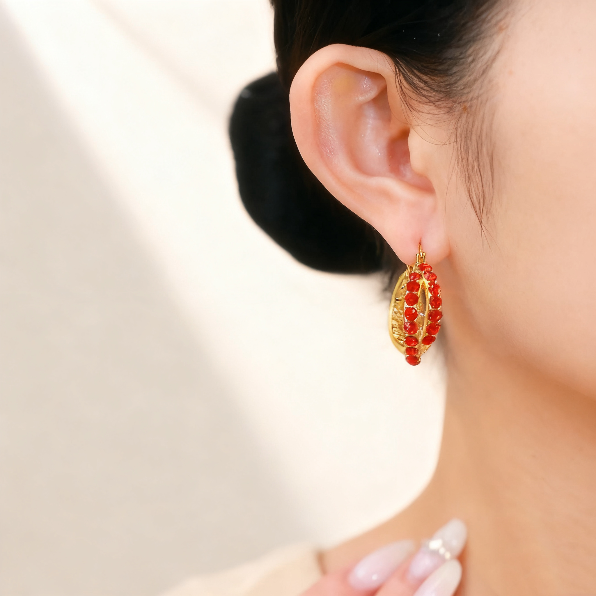 Interlocking Ruby Earrings