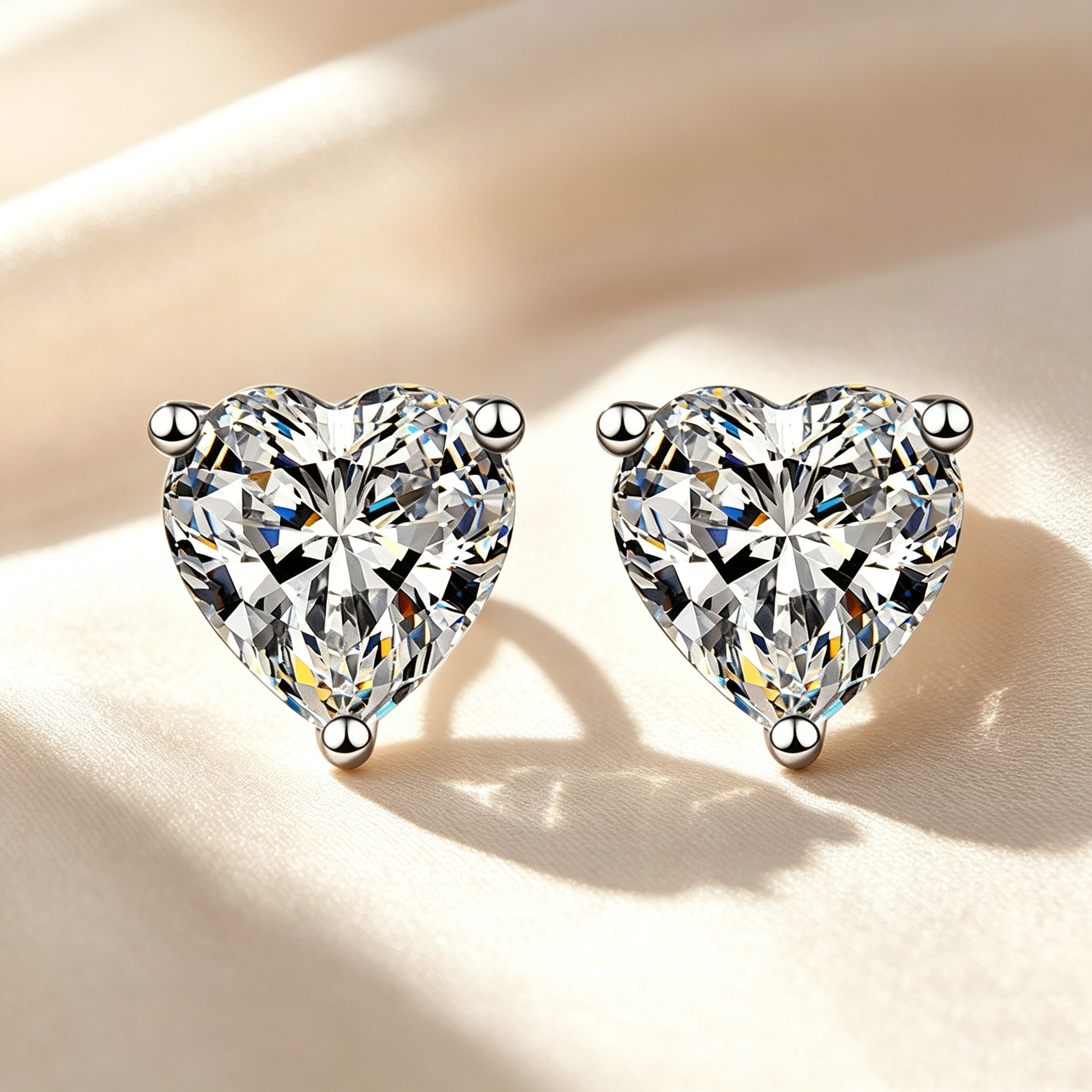 Heart Cut Moissanite Stud Earrings