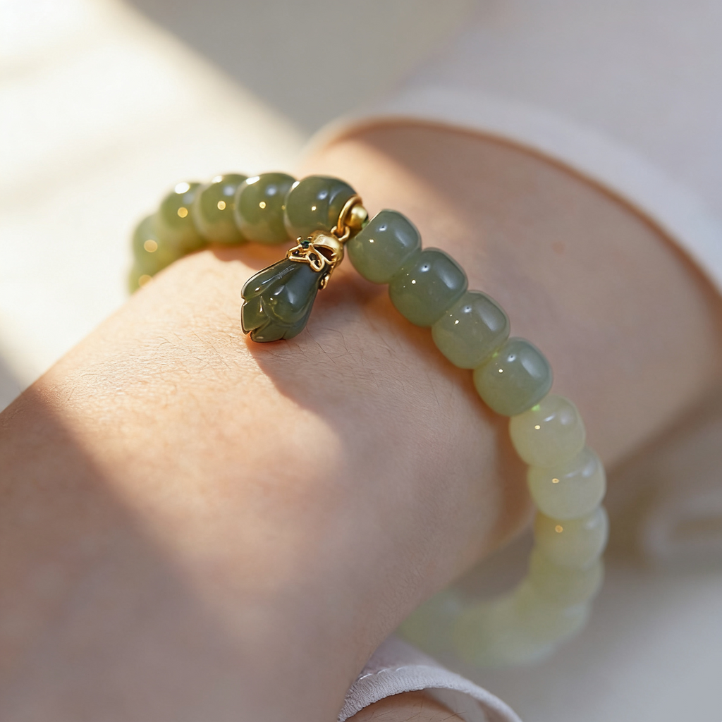 Gradient Jade Magnolia Bracelet