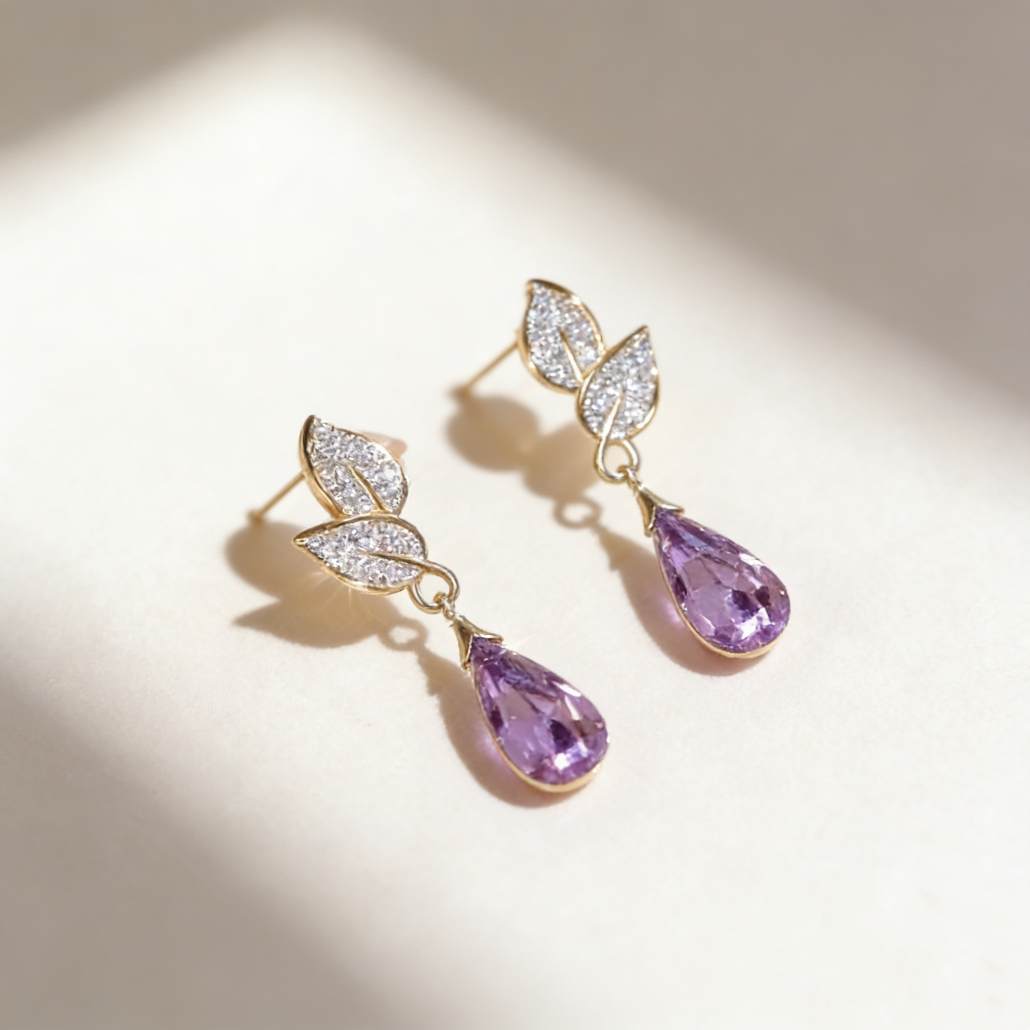 Waterdrop Amethyst Earrings