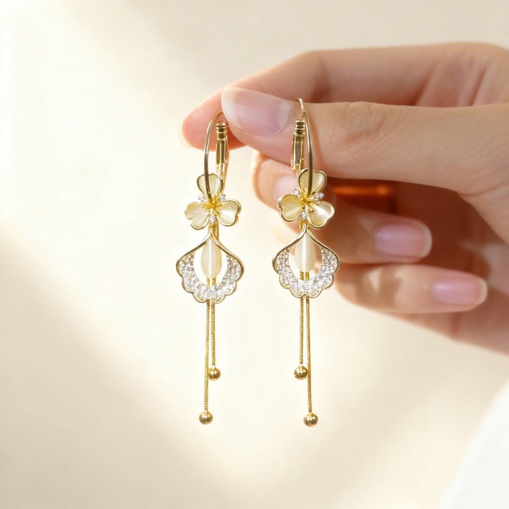 Ginkgo Blossom Tassel Earrings