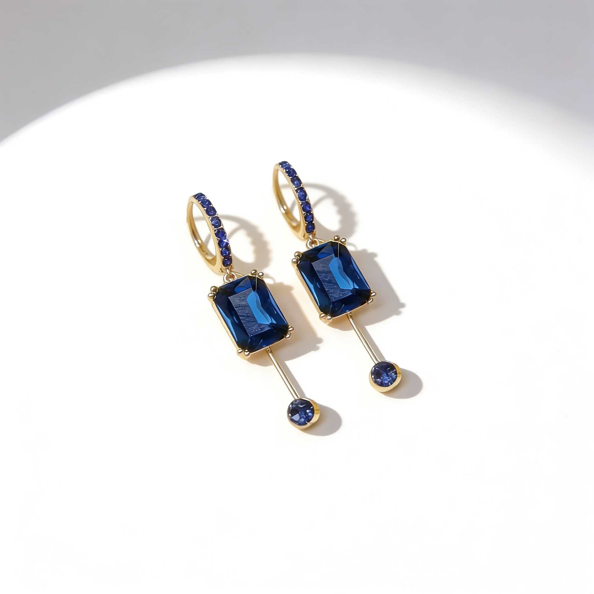 Elegant Blue Crystal Earrings