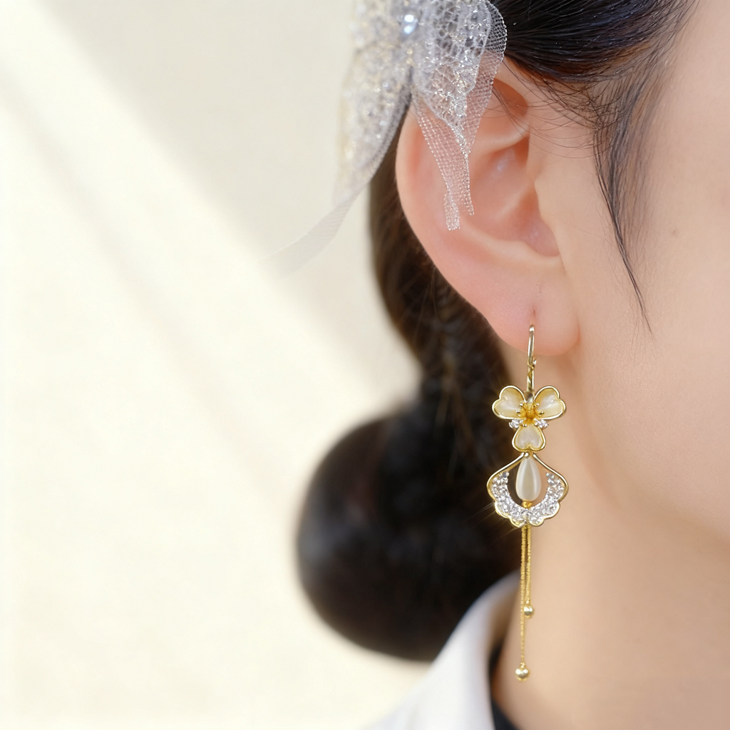 Ginkgo Blossom Tassel Earrings