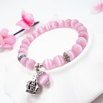 Crown Cat's eye stone Bracelet
